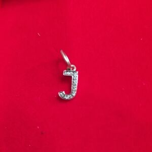 PANDORA "J " PAVE CZ CHARM 925 ALE